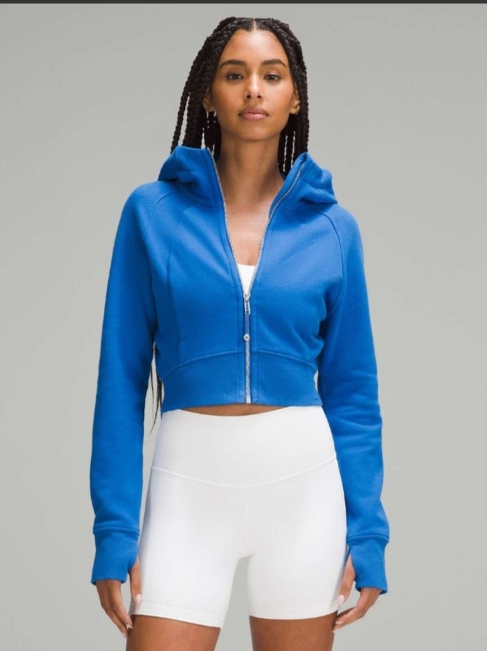 lululemon Croppes Scuba Hoodie Size 6 Blazer Blue
